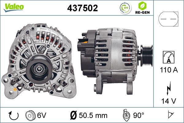 Generator / Alternator VALEO RE-GEN REMANUFACTURED 437502