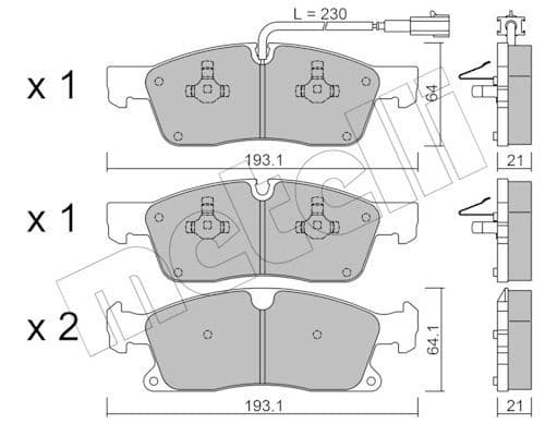set placute frana,frana disc METELLI 22-0927-5