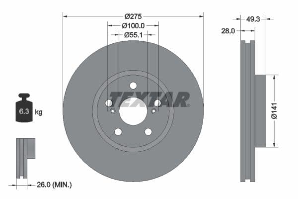 Disc frana TEXTAR PRO 92142003