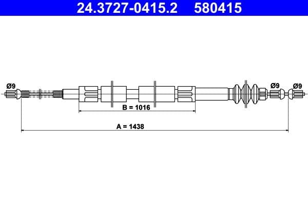 Cablu, frana de parcare ATE 24.3727-0415.2