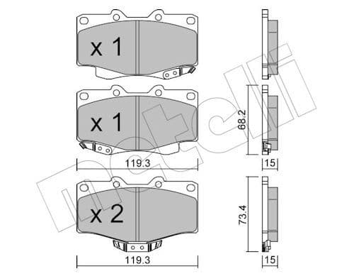 set placute frana,frana disc METELLI 22-0129-0