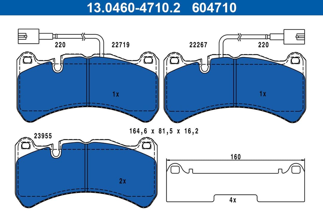 set placute frana,frana disc ATE 13.0460-4710.2