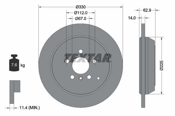 Disc frana TEXTAR 92150803
