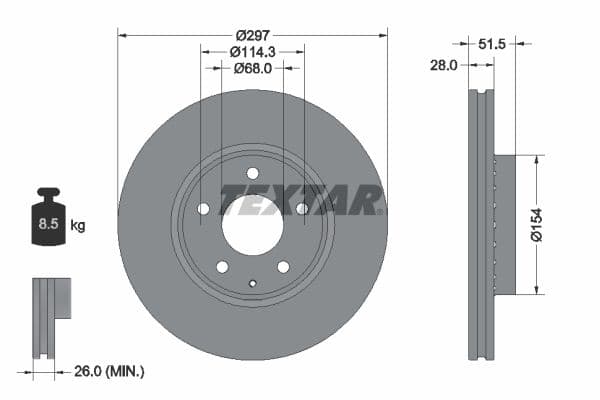 Disc frana TEXTAR PRO 92295003