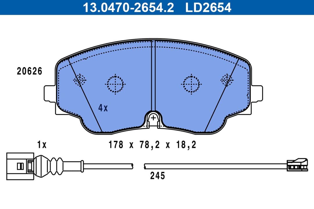 set placute frana,frana disc ATE Ceramic 13.0470-2654.2