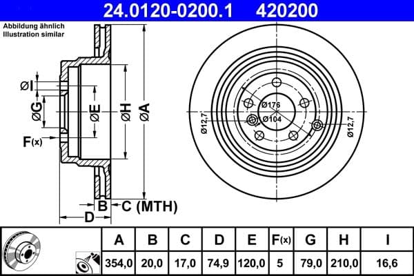 Disc frana ATE 24.0120-0200.1
