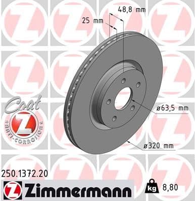 Disc frana ZIMMERMANN COAT Z 250.1372.20