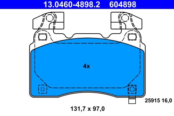 set placute frana,frana disc ATE 13.0460-4898.2