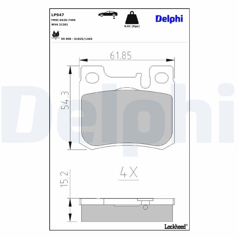 set placute frana,frana disc DELPHI LP947