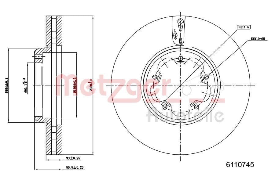Disc frana METZGER 6110745