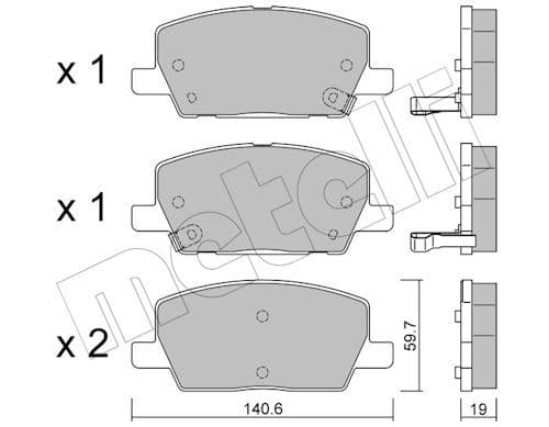 set placute frana,frana disc METELLI 22-1212-0