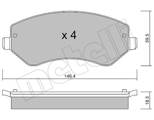 set placute frana,frana disc METELLI 22-0524-0