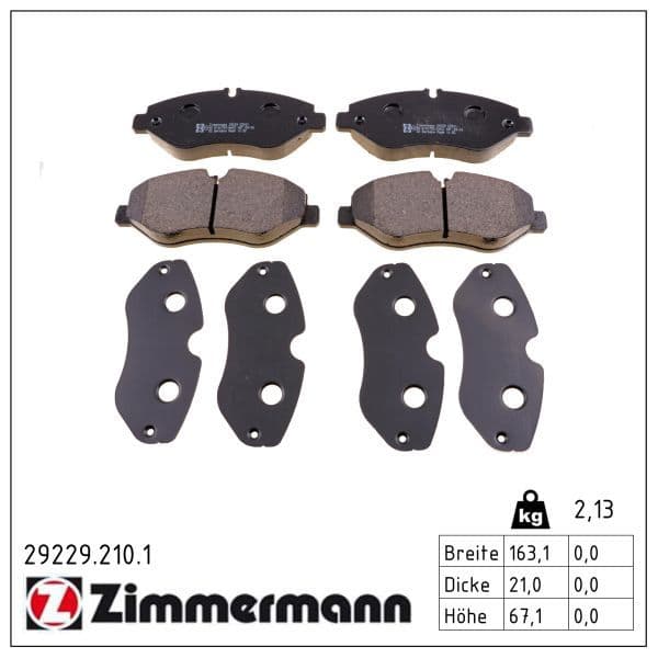 set placute frana,frana disc ZIMMERMANN 29229.210.1