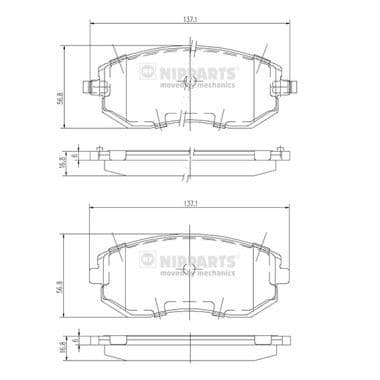 set placute frana,frana disc NIPPARTS J3607015