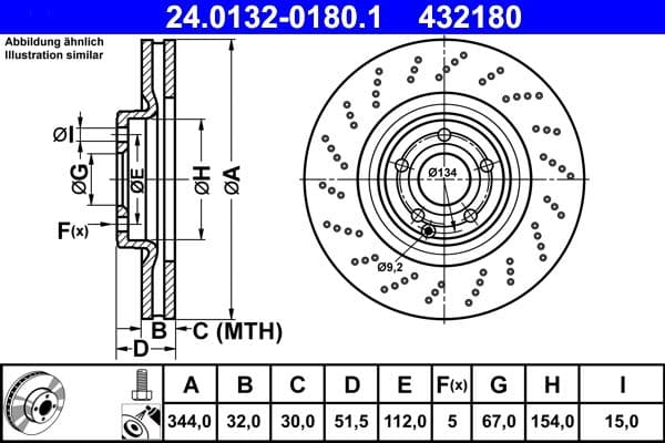 Disc frana ATE 24.0132-0180.1