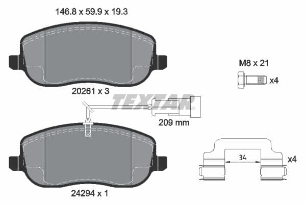 set placute frana,frana disc TEXTAR Q+ 2429401