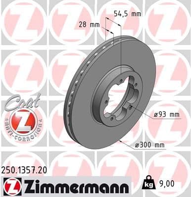 Disc frana ZIMMERMANN COAT Z 250.1357.20