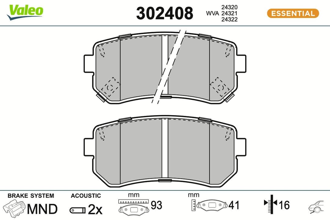 set placute frana,frana disc VALEO 302408