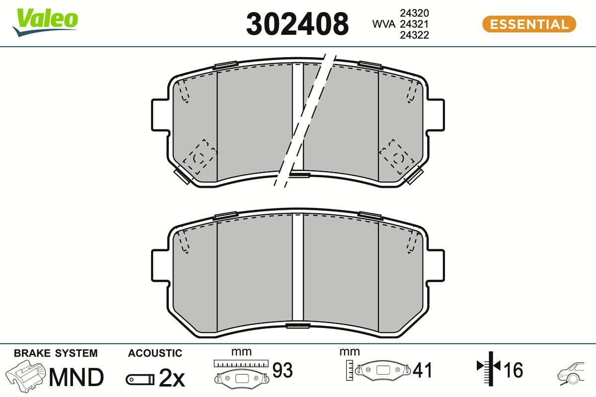 set placute frana,frana disc VALEO 302408
