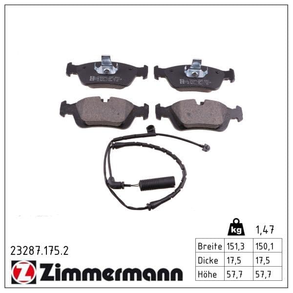 set placute frana,frana disc ZIMMERMANN 23287.175.2