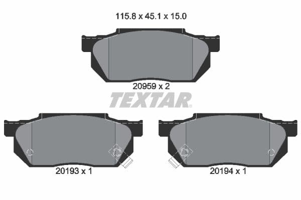 set placute frana,frana disc TEXTAR 2095902
