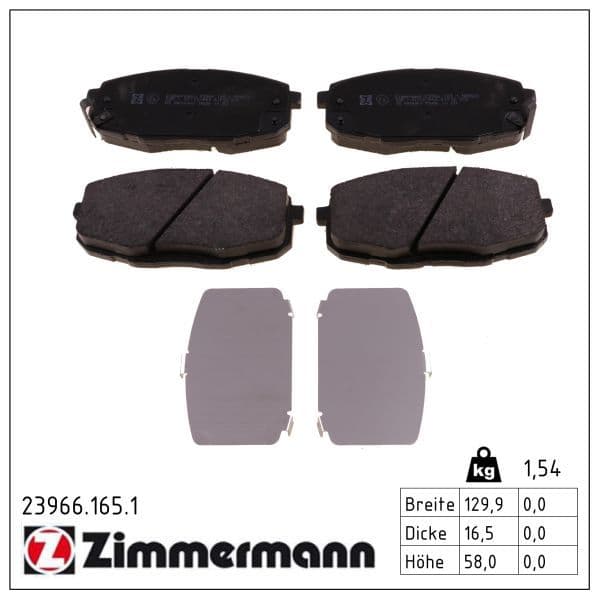 set placute frana,frana disc ZIMMERMANN 23966.165.1