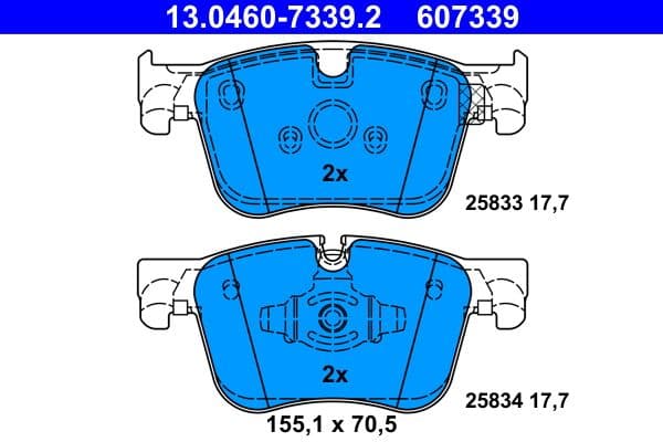 set placute frana,frana disc ATE 13.0460-7339.2