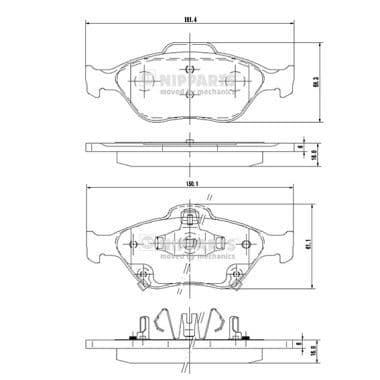 set placute frana,frana disc NIPPARTS N3602130