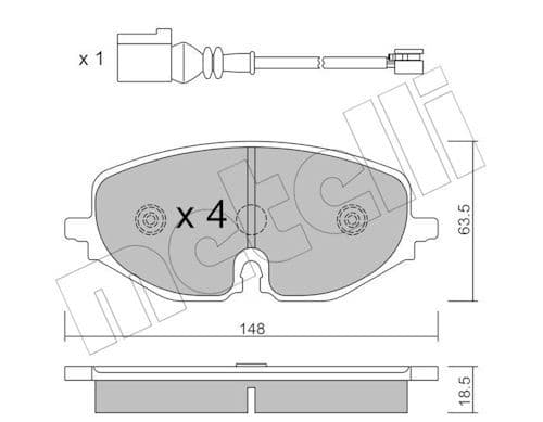 set placute frana,frana disc METELLI 22-1280-0