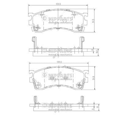 set placute frana,frana disc NIPPARTS J3603038