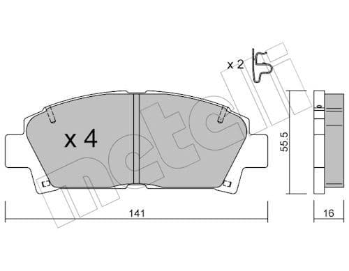set placute frana,frana disc METELLI 22-0166-0