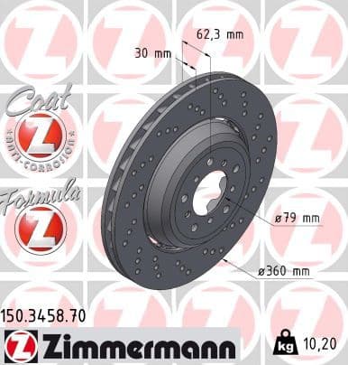 Disc frana ZIMMERMANN FORMULA Z 150.3458.70