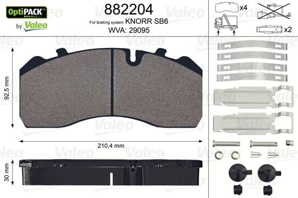set placute frana,frana disc VALEO OPTIPACK 882204