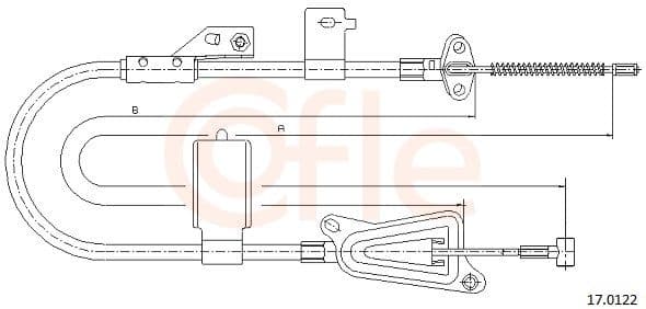 Cablu, frana de parcare COFLE 17.0122