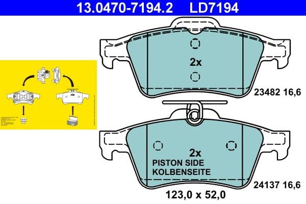 set placute frana,frana disc ATE Ceramic 13.0470-7194.2