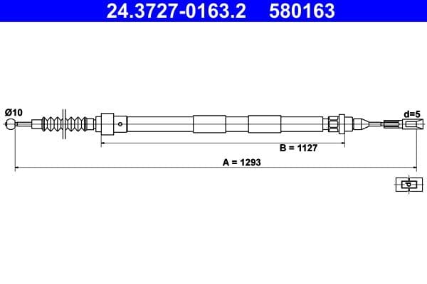 Cablu, frana de parcare ATE 24.3727-0163.2