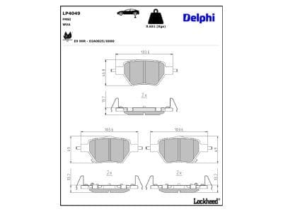 set placute frana,frana disc DELPHI LP4049