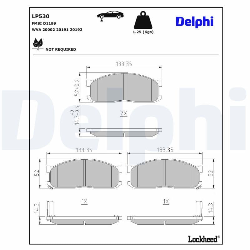 set placute frana,frana disc DELPHI LP530