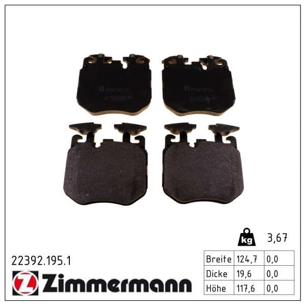 set placute frana,frana disc ZIMMERMANN 22392.195.1