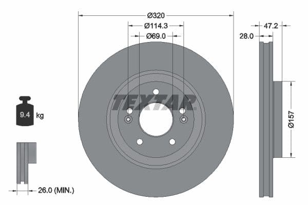 Disc frana TEXTAR PRO 92306303