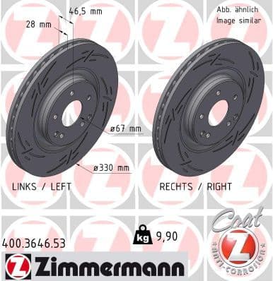 Disc frana ZIMMERMANN BLACK Z 400.3646.53