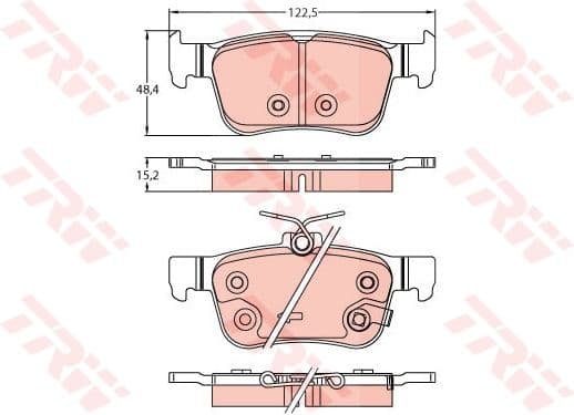 set placute frana,frana disc TRW GDB2256