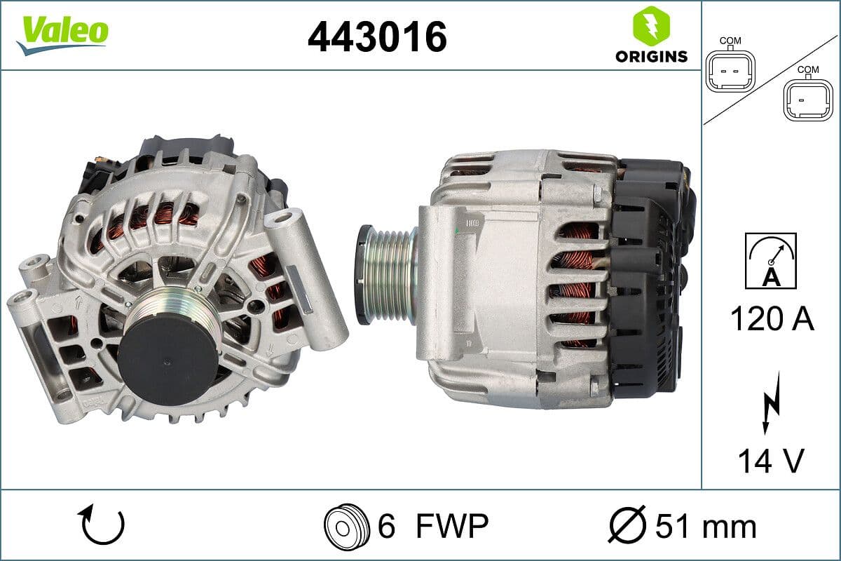 Generator / Alternator VALEO 443016