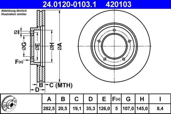 Disc frana ATE 24.0120-0103.1