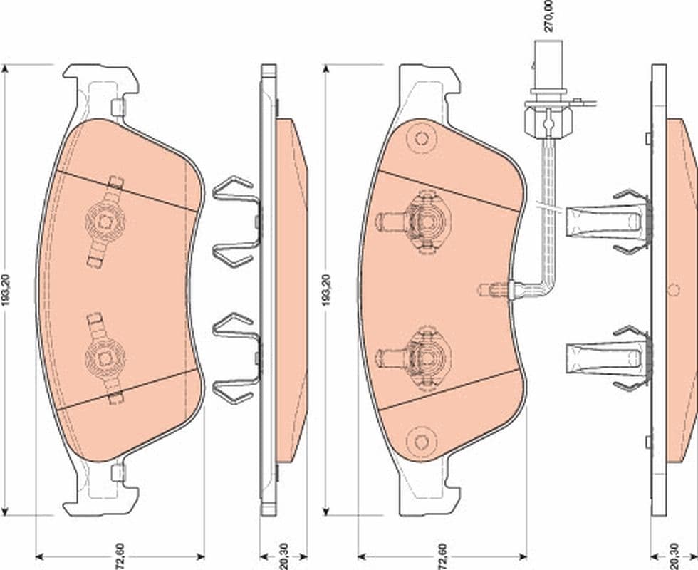 set placute frana,frana disc TRW GDB1811