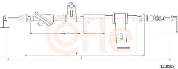 Cablu, frana de parcare COFLE 12.0102