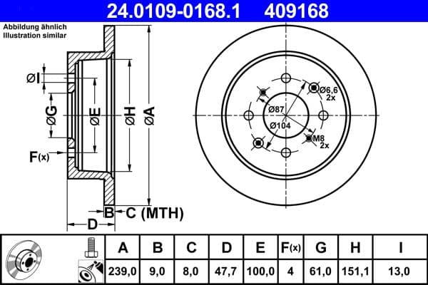 Disc frana ATE 24.0109-0168.1
