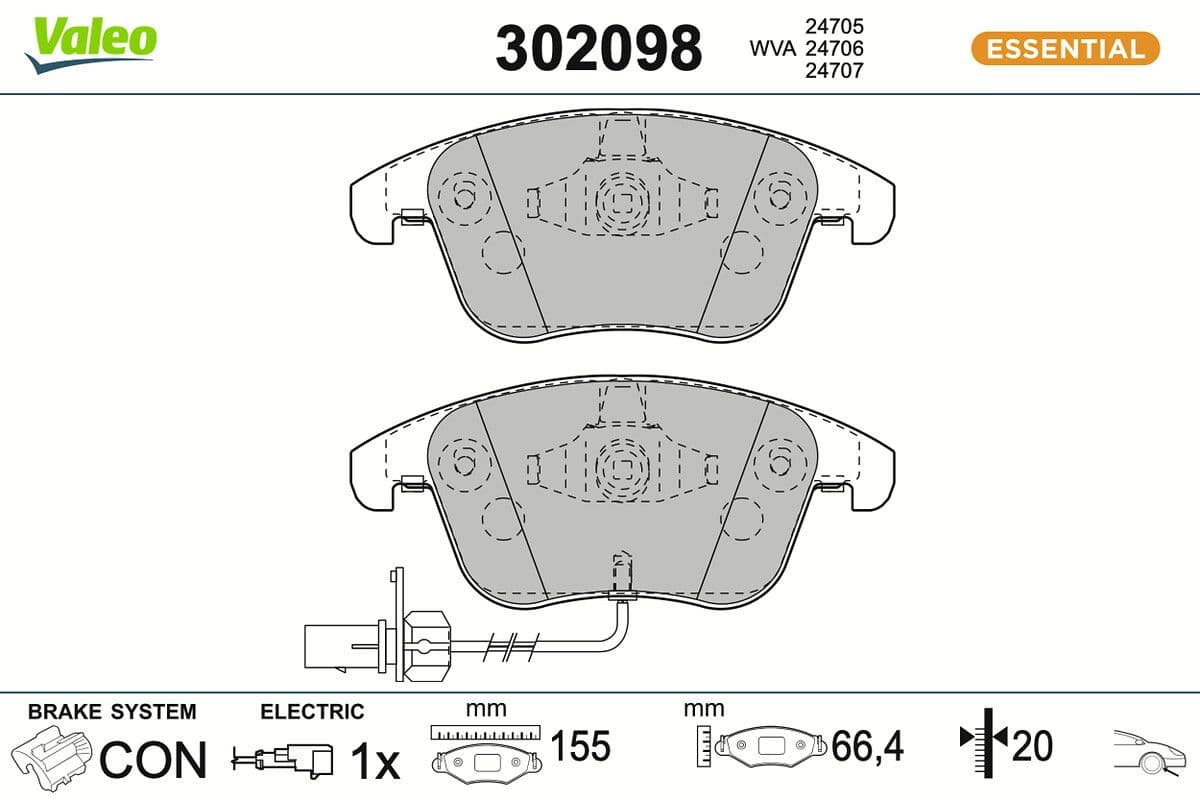 set placute frana,frana disc VALEO 302098