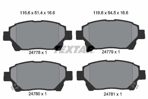 set placute frana,frana disc TEXTAR 2477801
