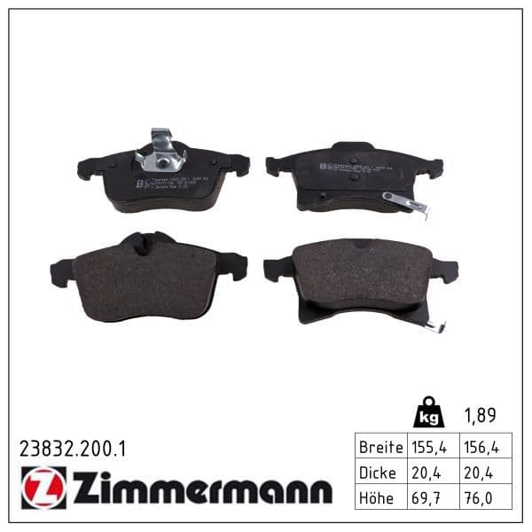 set placute frana,frana disc ZIMMERMANN 23832.200.1